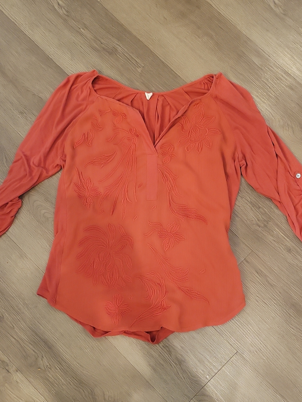 Tiny Anthro Rust Salmon Orange Blouse